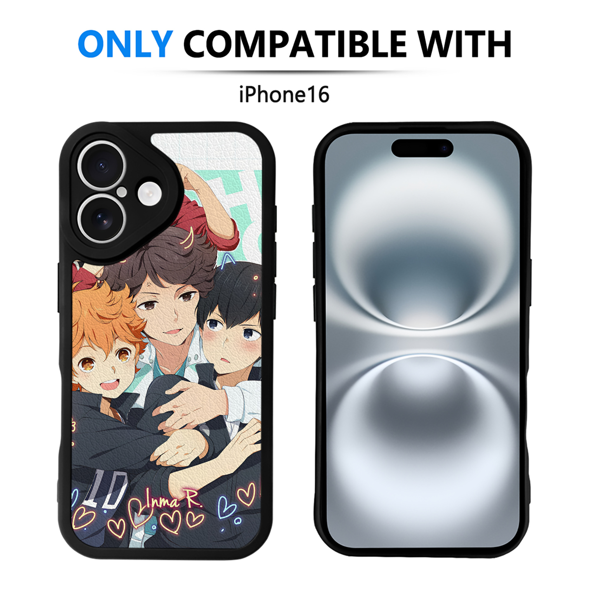 （画像用） ハイキュー!! Haikyu!! 【iPhone 16シリーズ対応】シリコンスマホケース（レザー調） 材質：シリコン